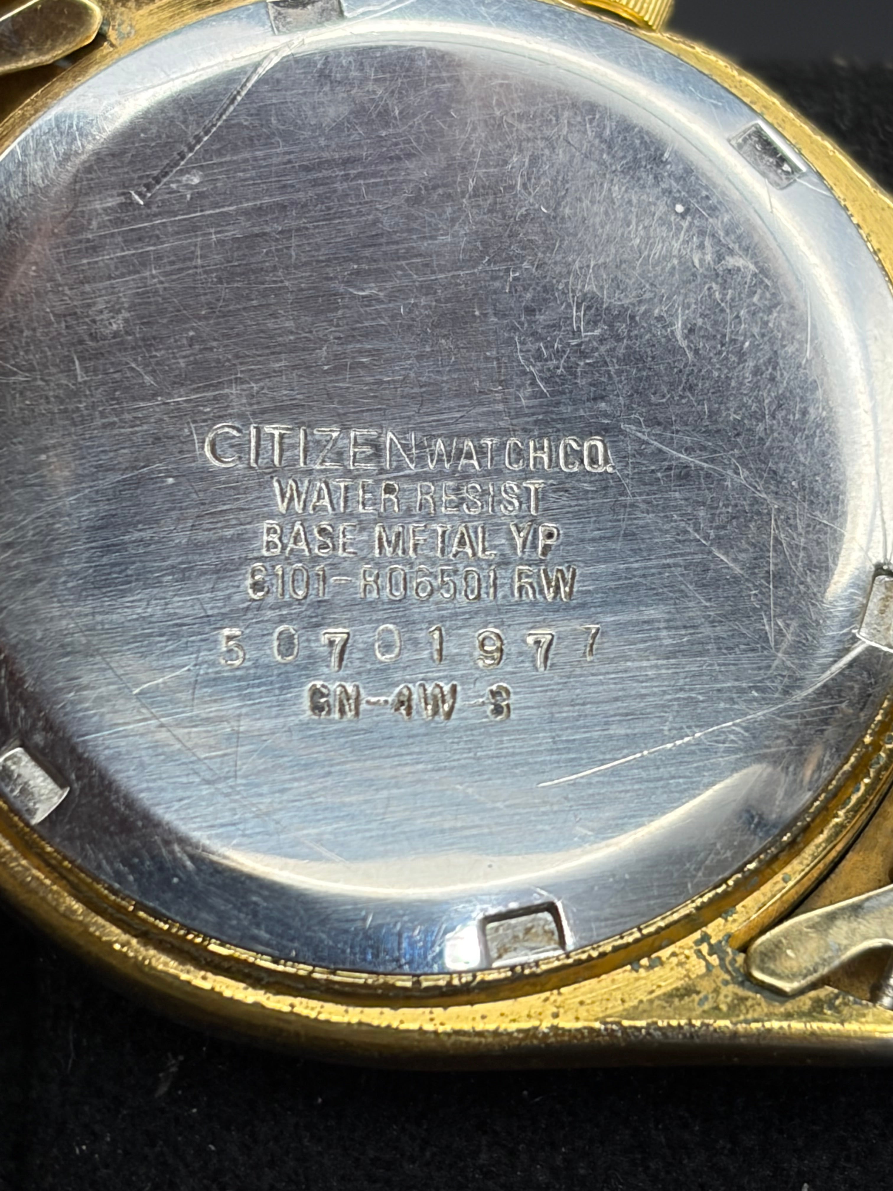 Vintage Citizen CQ Quartz Day-Date Gold Tone Men’s Watch | 6101-R06501 RW