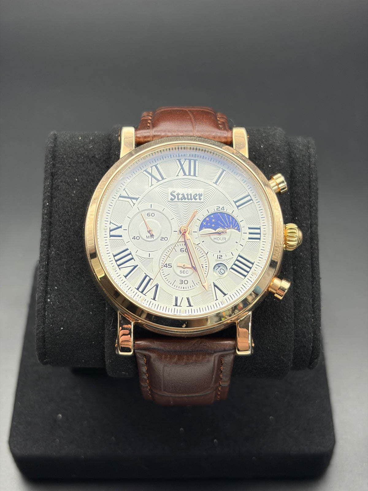 Stauer quartz multifunction/chronograph-style watch, reference 66099