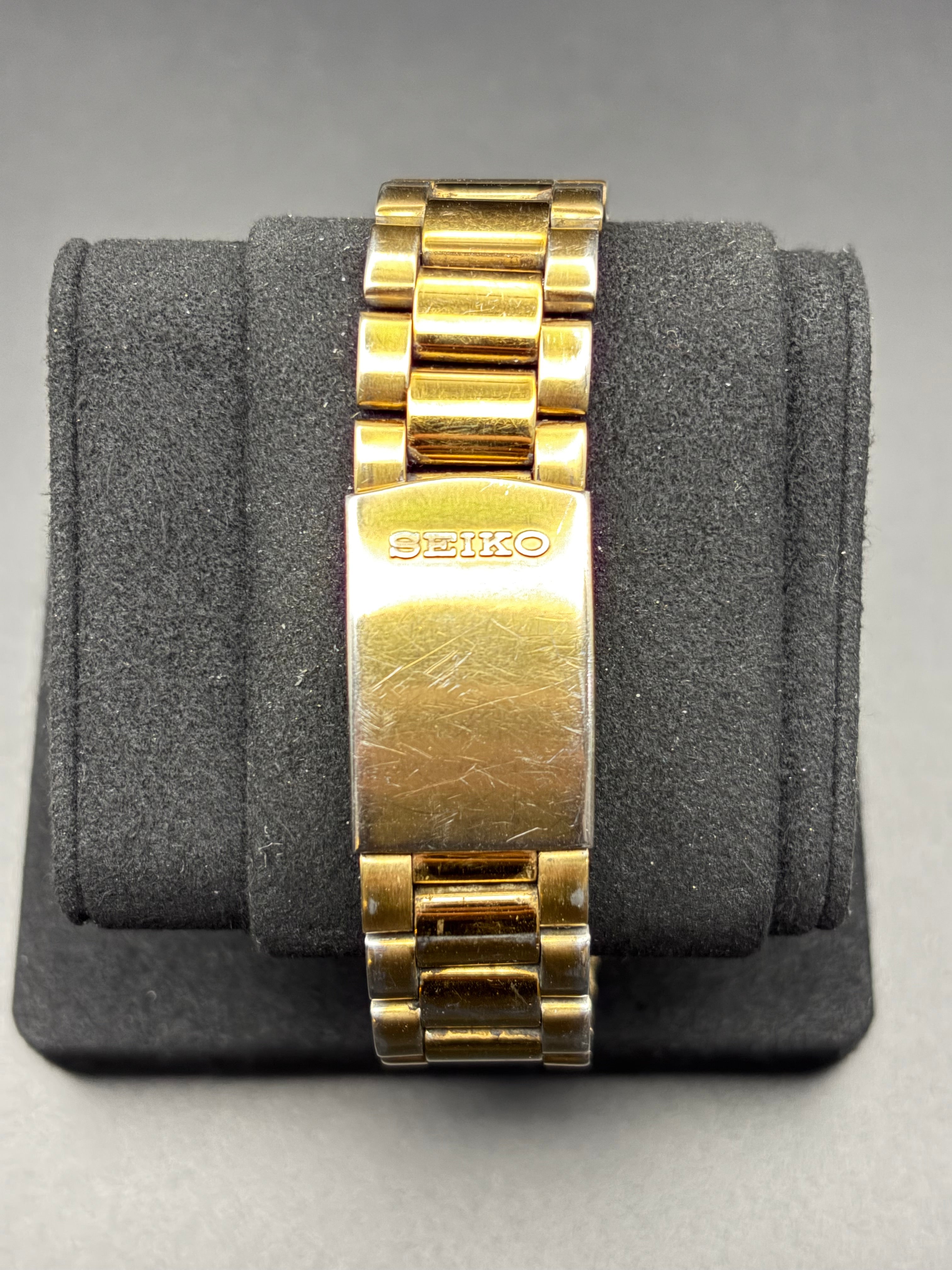 Seiko 7T34-6A09 Flight Computer Chronograph Alarm Gold Tone Men’s Watch