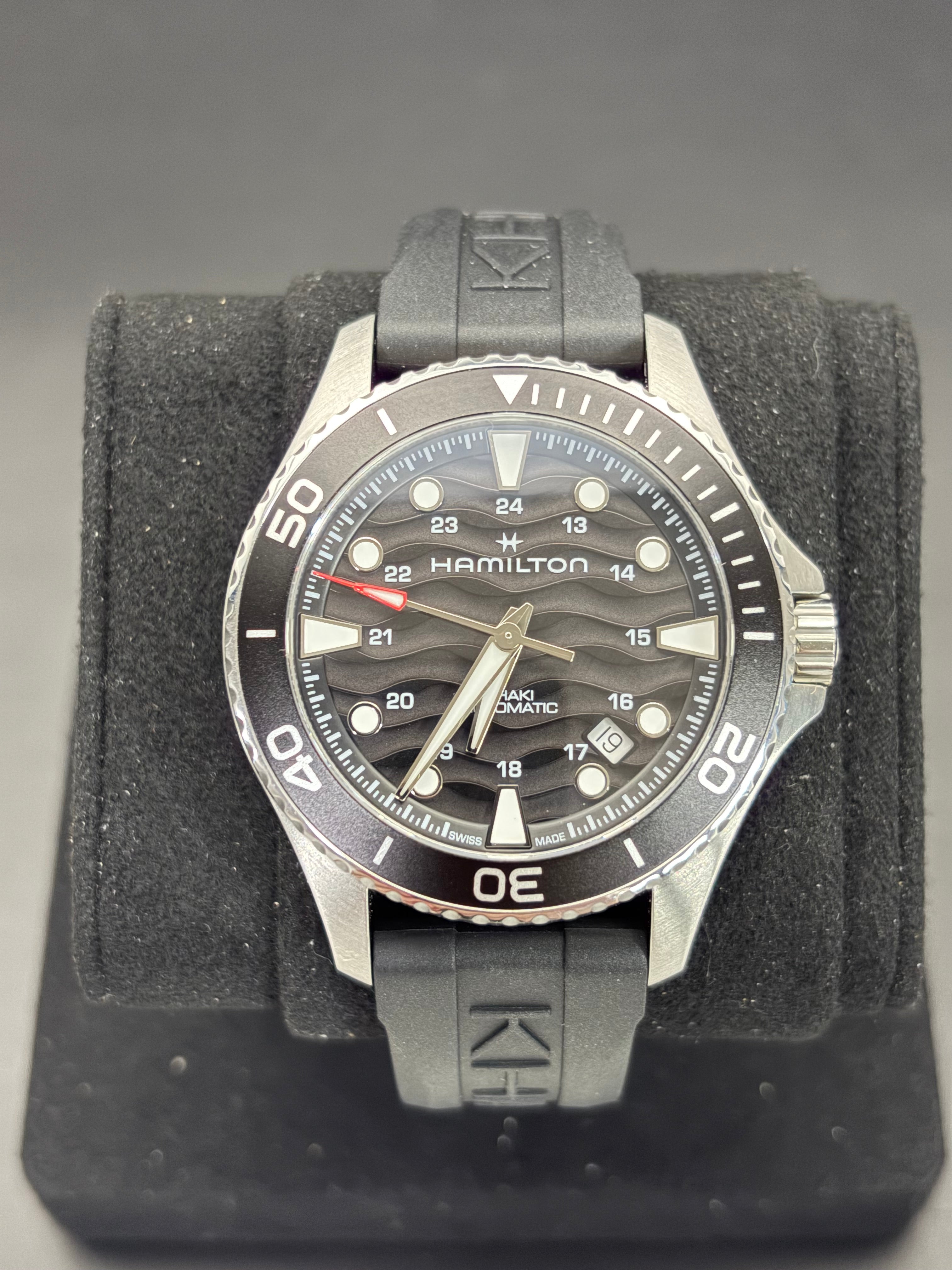 Hamilton Khaki Navy Scuba Auto H823450 40mm Automatic Black Dial Rubber Strap