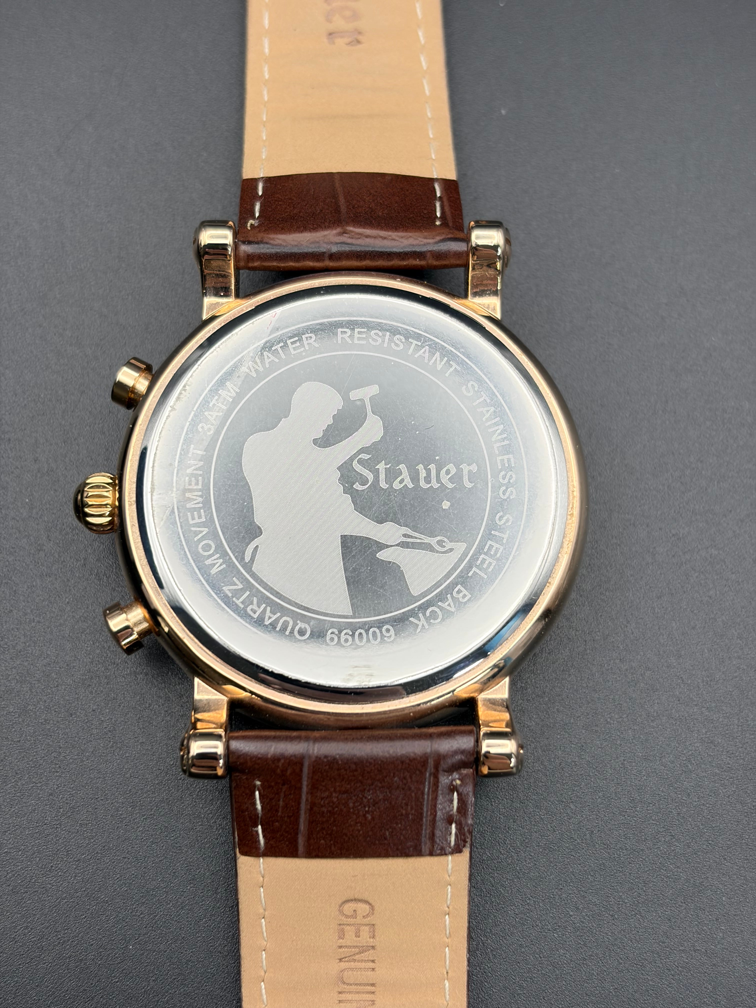 Stauer quartz multifunction/chronograph-style watch, reference 66099