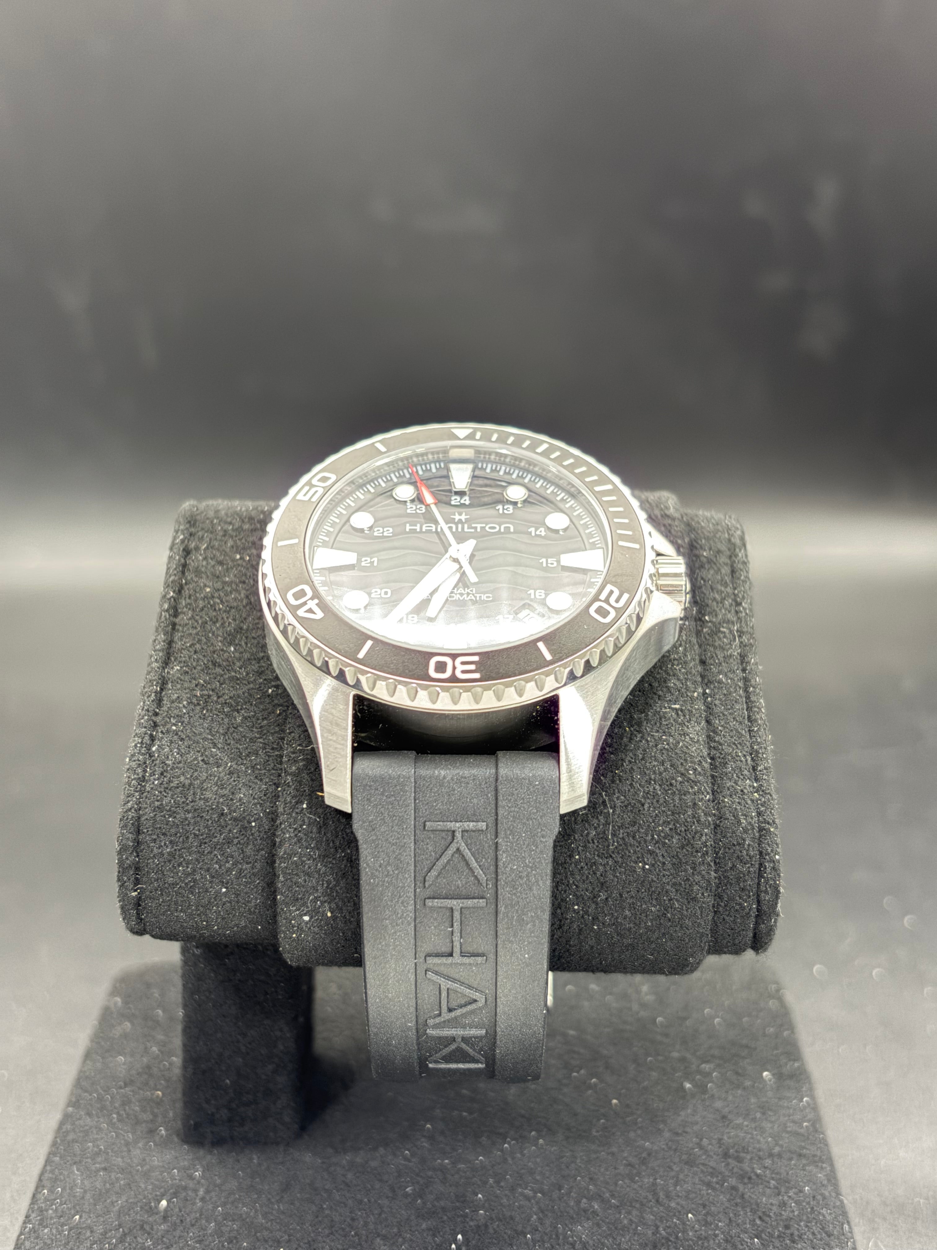 Hamilton Khaki Navy Scuba Auto H823450 40mm Automatic Black Dial Rubber Strap