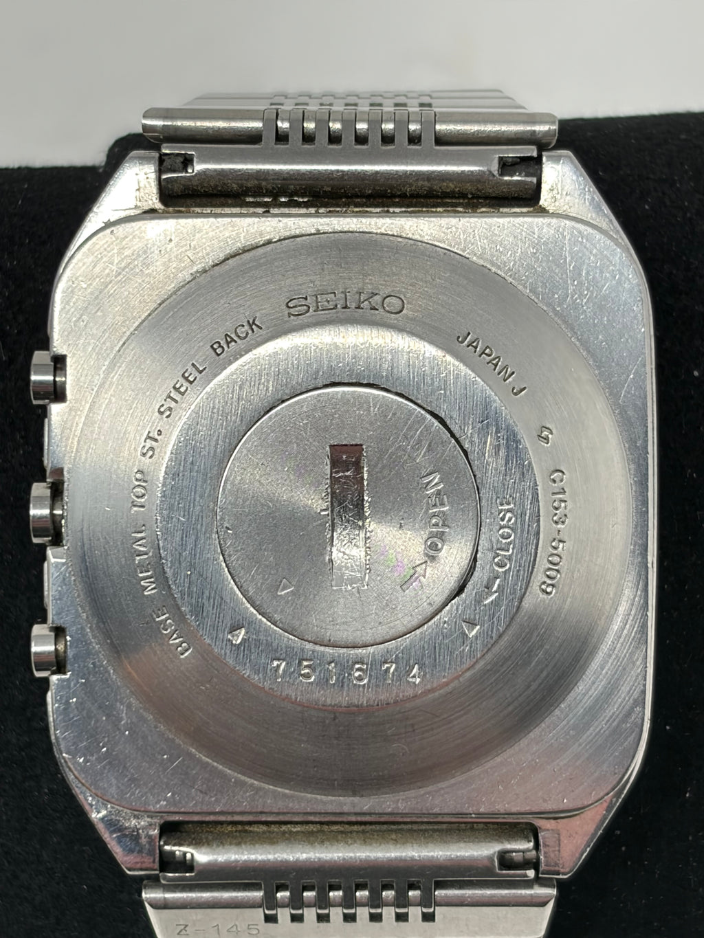 Vintage 1977 Seiko C153-5009 Quartz LC Calculator Watch Runs Original Bracelet