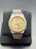 Vintage Seiko SQ Sports 100 7546-7039 Quartz Gold Dial Two Tone Day Date Watch