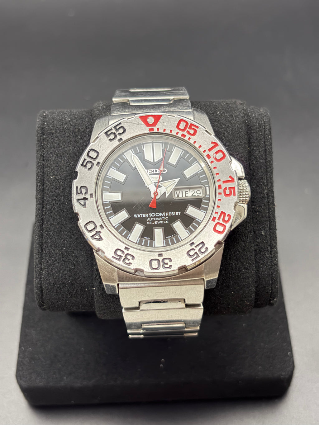 Seiko 5 Sports Baby Monster 7S36-03D0 Automatic 23J Black Red 100M
