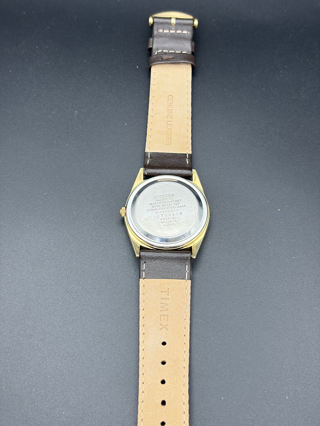 Vintage Citizen Railroad Approved 4-140541Y Quartz Day Date Japan Watch