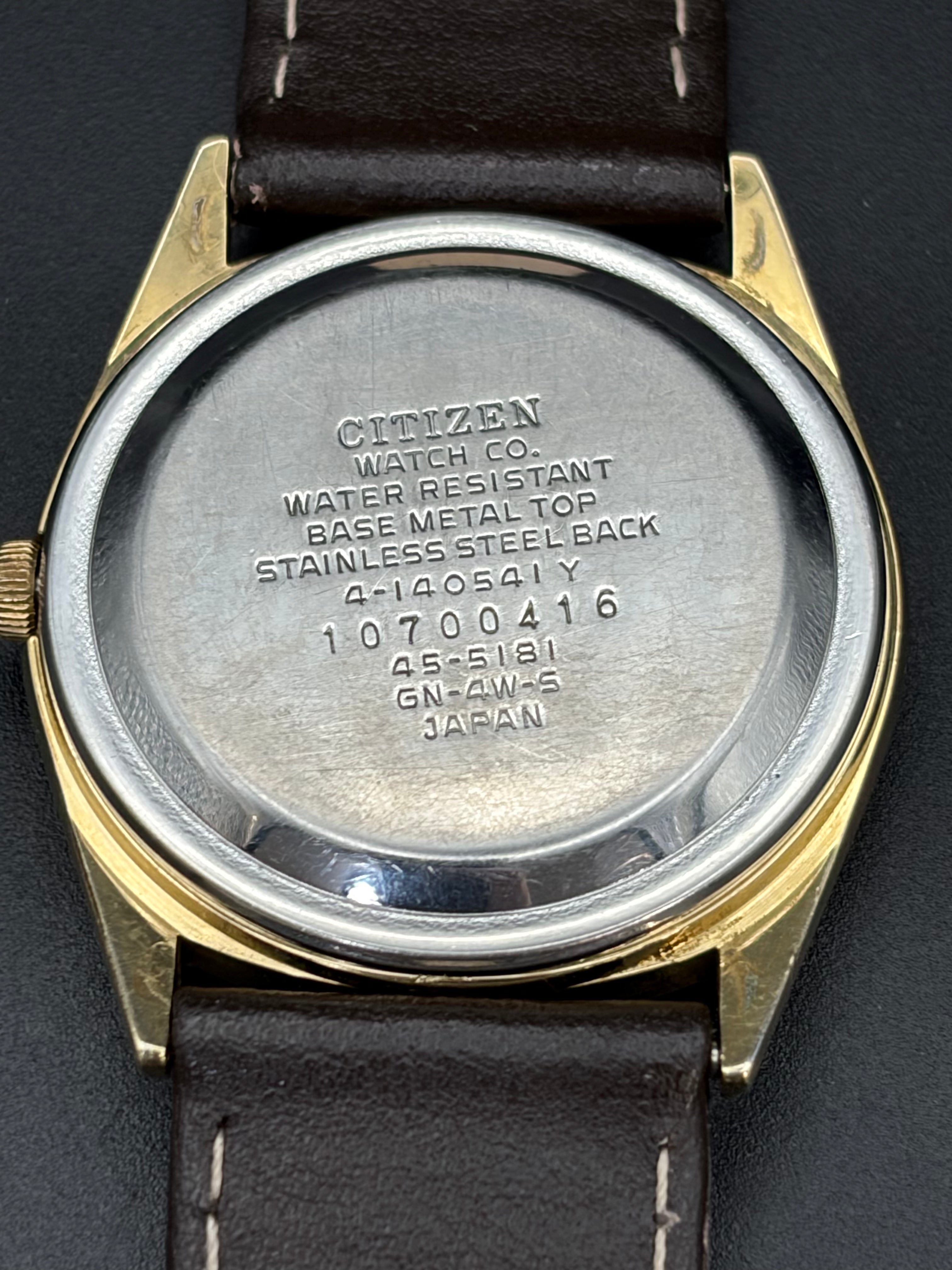 Vintage Citizen Railroad Approved 4-140541Y Quartz Day Date Japan Watch