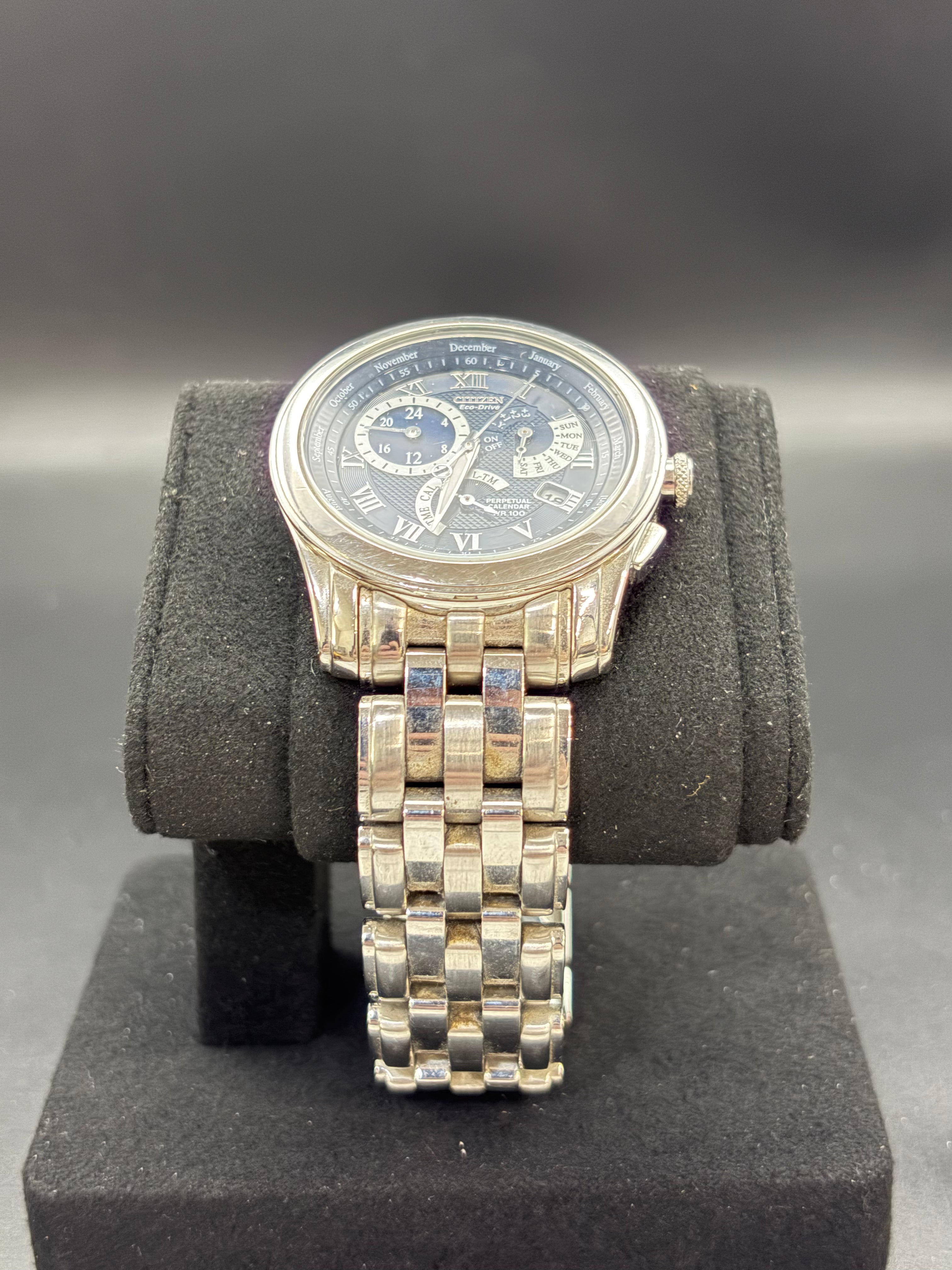 Citizen BL8000-54L Calibre 8700 Eco-Drive Perpetual Calendar Blue Dial Box