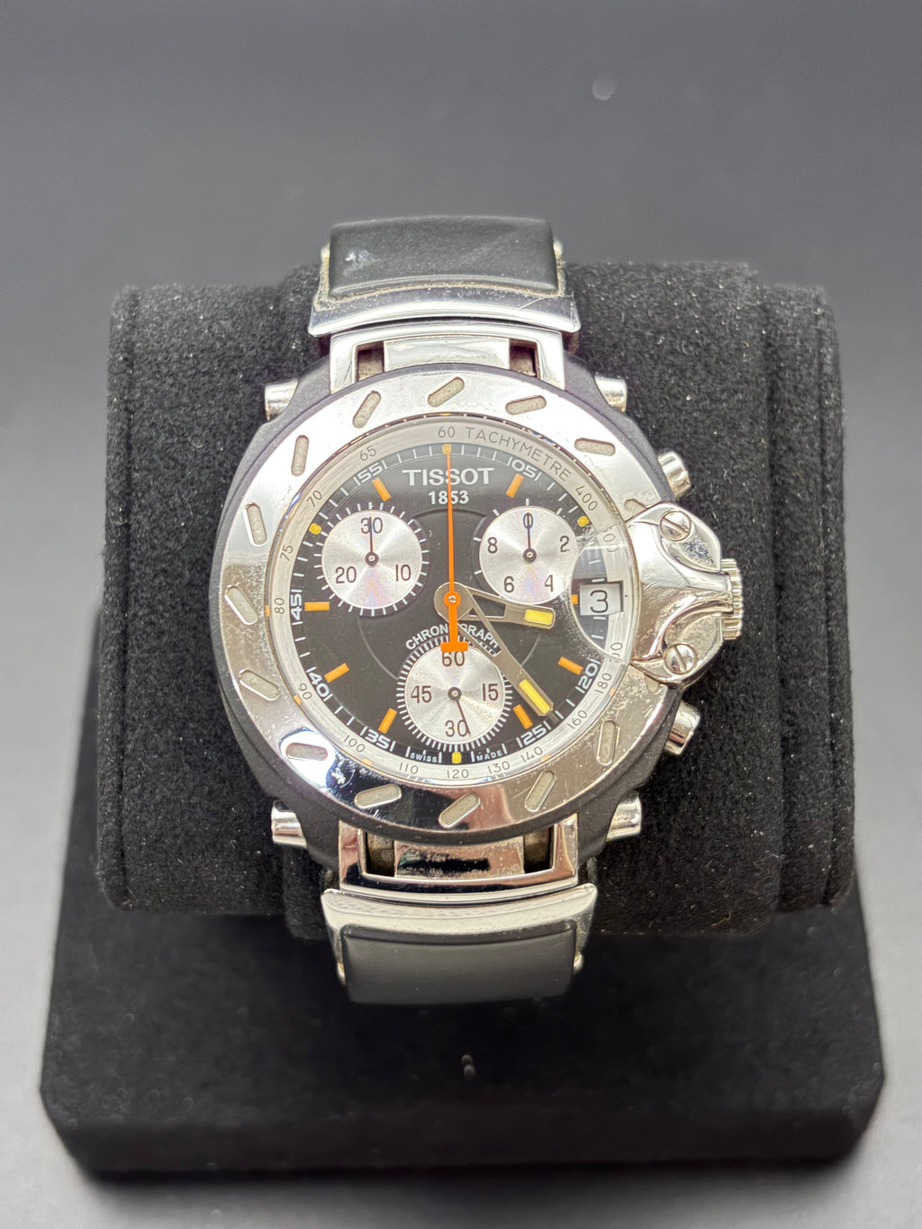 Tissot T-Race T011417A Quartz Chronograph Black Dial Box Papers Swiss Watch