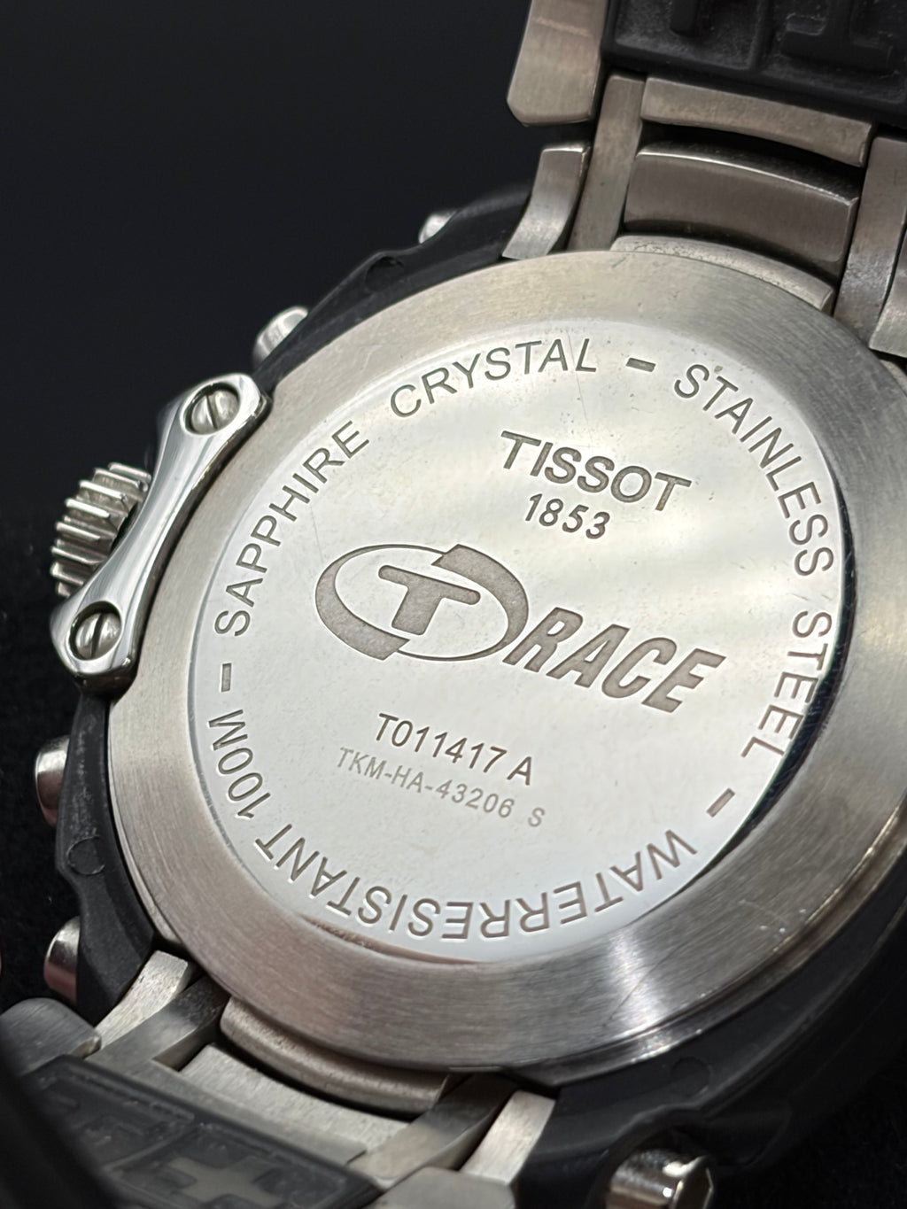 Tissot T-Race T011417A Quartz Chronograph Black Dial Box Papers Swiss Watch